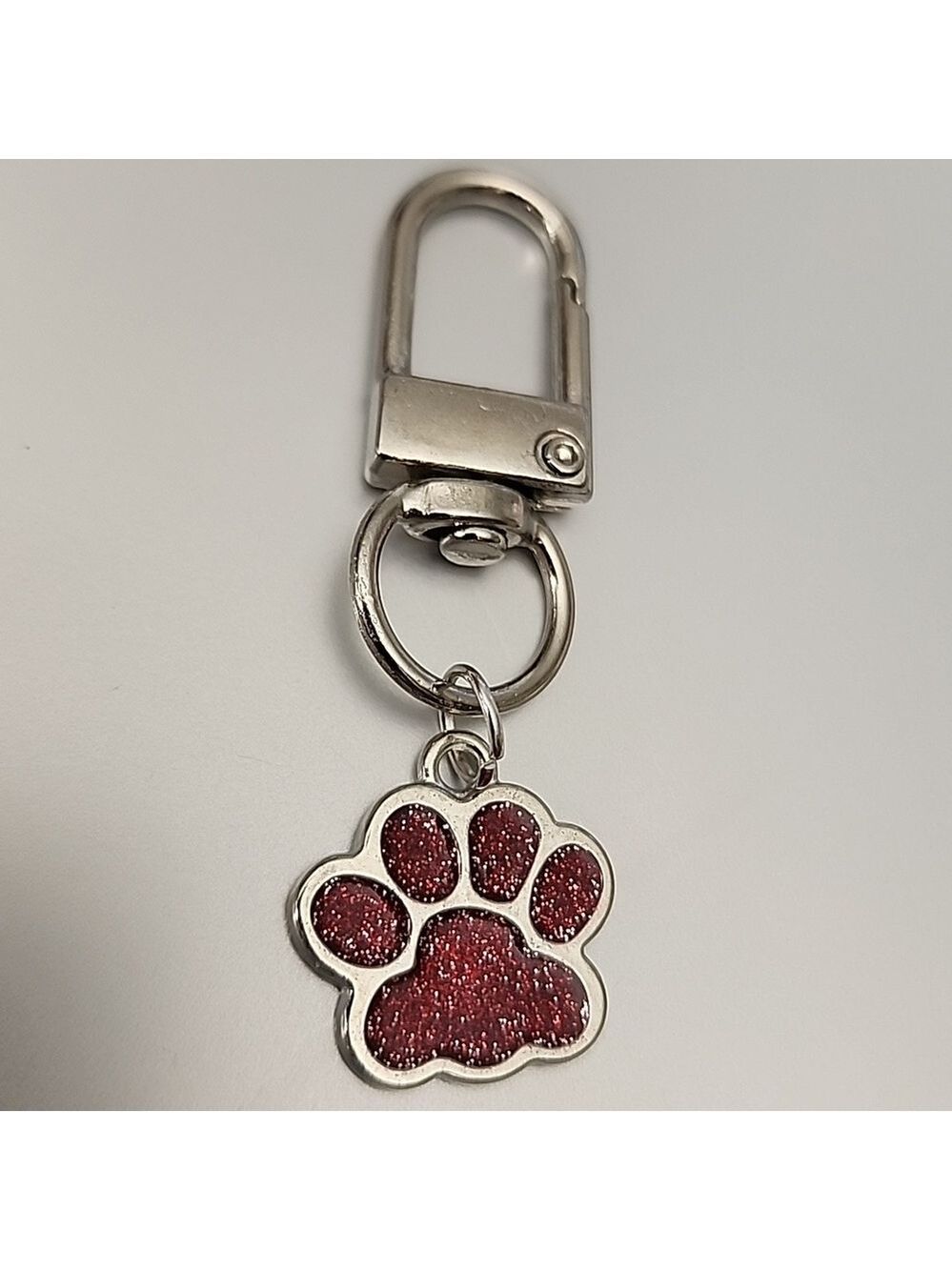 Sparkle Paw Print  ZIPPER Pull purse charm Or Charm bracelet Lobster claw